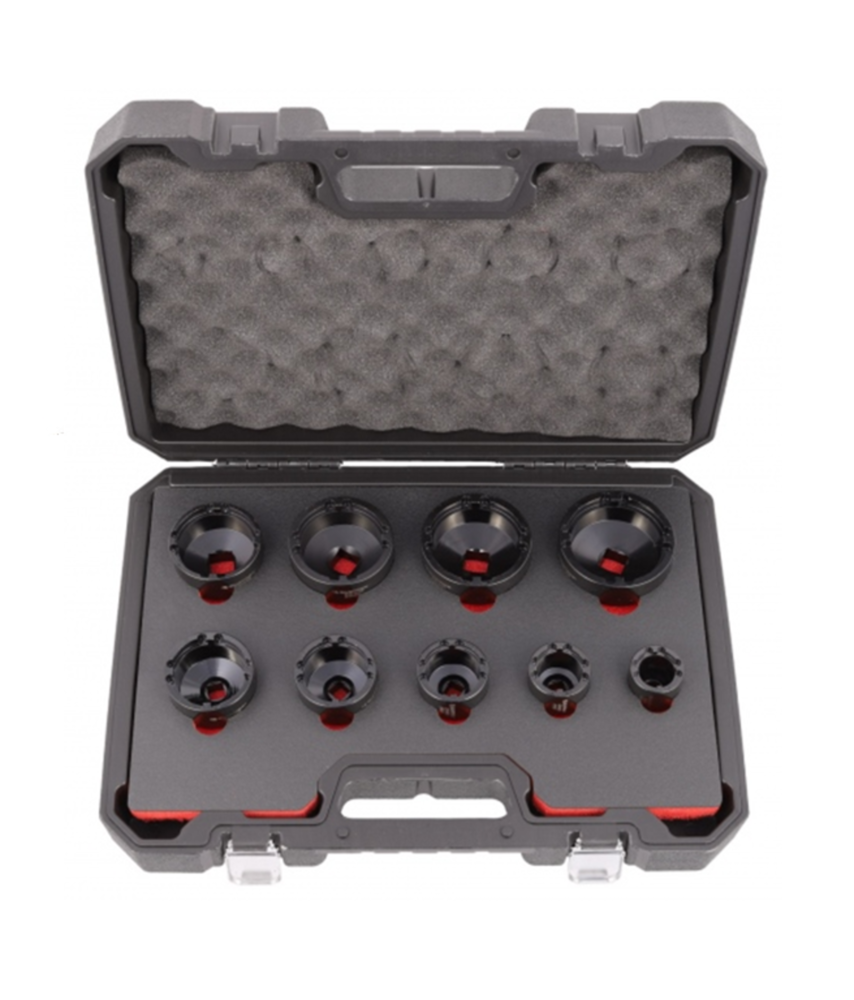 Set chei tubulare pentru piulite canelate KM4-KM12 9 piese Quatros QS50266