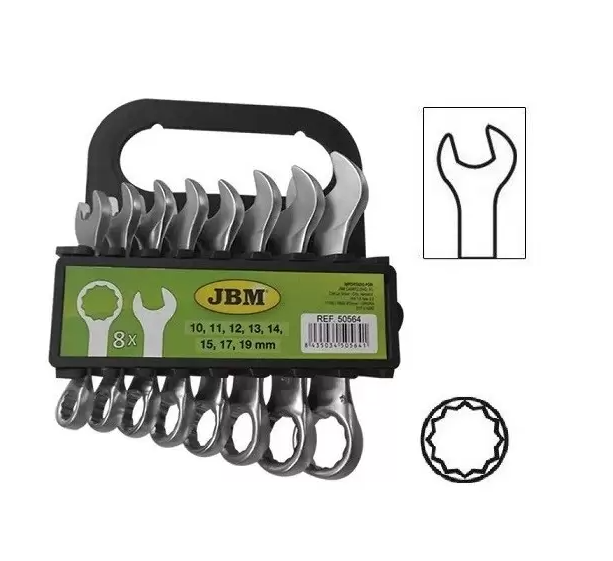 Set de chei combinate scurte 10-19 mm - 50564-JBM