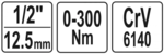 0 - 300 Nm - 1/2 toli - Cheie Dinamometrica - lung 480 mm - 1.50 Kg - YT-07641