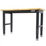 Banc de lucru cu blat din lemn masiv, reglabil pe inaltime 122 cm - 10304-HBM