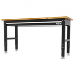 Banc de lucru cu blat din lemn masiv, reglabil pe inaltime 152 cm - H131956-HBM