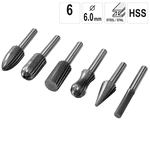 Set freze pentru metal HSS 6 buc - YT-61711