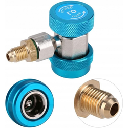 Cupla rapida cu robinet si adaptor pentru aparat clima R134A(albastra) Resser 07-1024