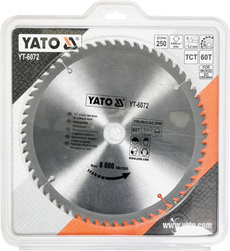 Disc Circular pentru Lemn 250x30x3.2mm cu 60 Dinti - YT-6072