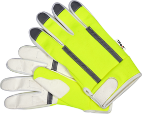 Mănuși de protecție galbene, cu aplicații reflectorizante, mărimea 10 - YT-74670
