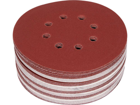 Set 50 discuri abrazive VELCRO, 150mm, 8 gauri, P180 - YT-834597