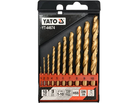 Set burghie metal HSS-TIN 1-10mm, 10 buc - YT-44674