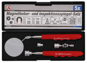 Set dispozitiv magnetic de ridicat şi oglindă de inspecţie ,4 piese - 9197-BGS