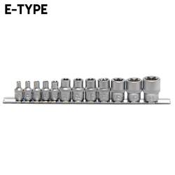 torx E-type E4 - E10 - Tubulara 1/4'' - 3/8'' - 12 Buc - 2038-BGS